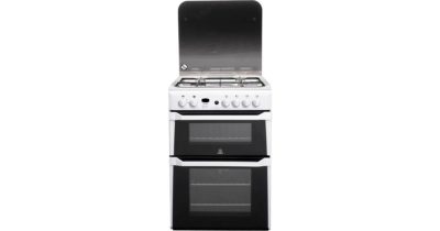 Indesit ID60G2W 60cm Freestanding Double Oven Gas Cooker in White